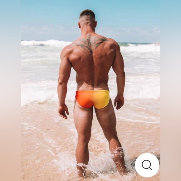 Vaquita “Calypso Ombré” Orange/Yellow Swim Brief Brand New NWT S/Small - Picture 11 of 12
